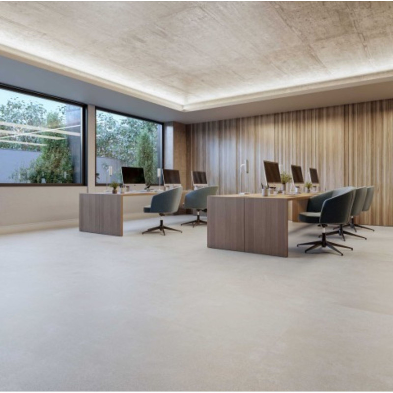 Piso Vinílico Biancogres Linha Città Office / Cemento Chiaro