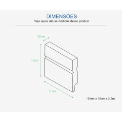 Rodapé frisado poliestireno branco 15cm